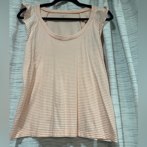 LOFT Tops - Small Loft Orange and White Shirt